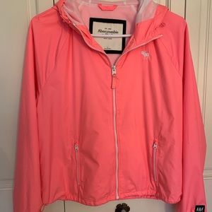 Bright Pink Abercrombie and Fitch Track Jacket